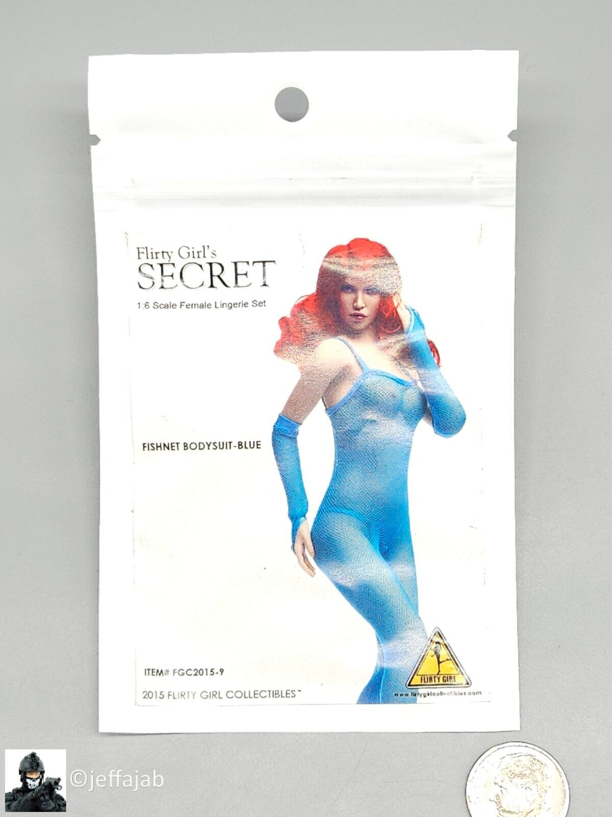 1:6 Flirty Girl Secret Female Blue Fishnet Bodysuit Lingerie for 12" Figures