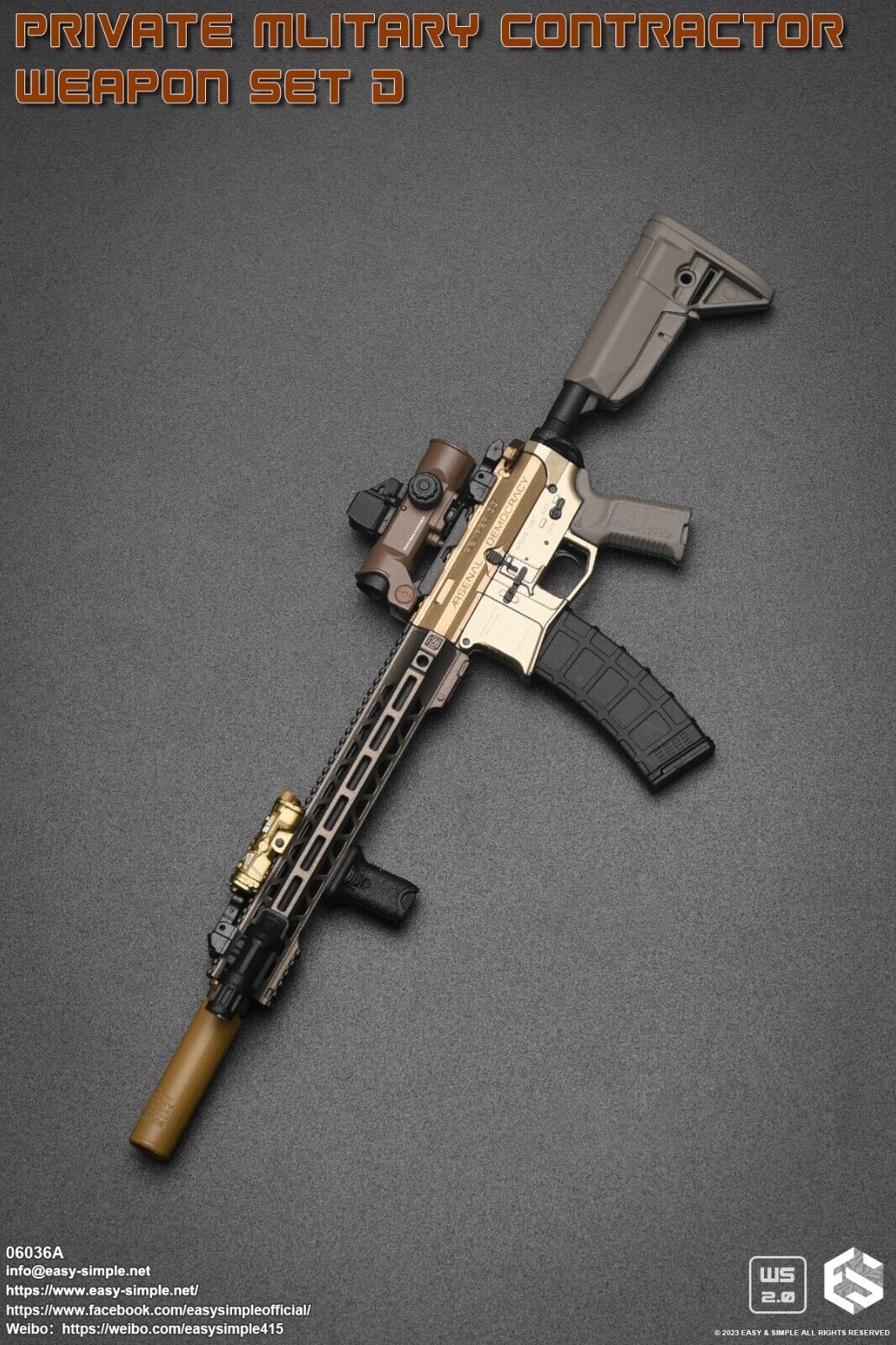 1:6 Easy & Simple Private Military Contractor Weapon Set D Ver. A for 12" Figure