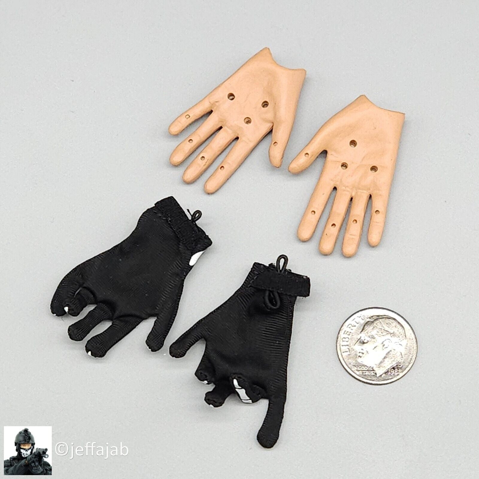 1:6 KSToys Doomsday Guardian Skeleton Gloves w/ Bendy Hands for 12" Figures