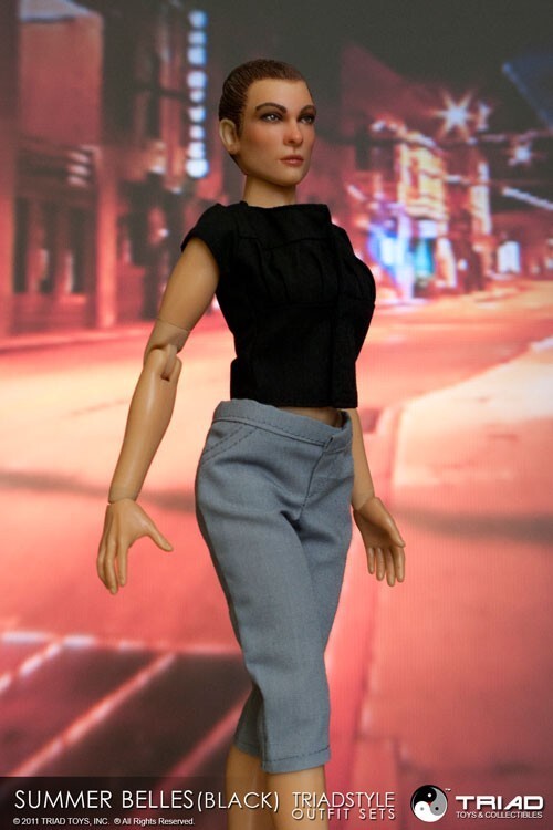 1:6 Triad Toys Summer Belles Female Black Shirt Top for 12" Figures