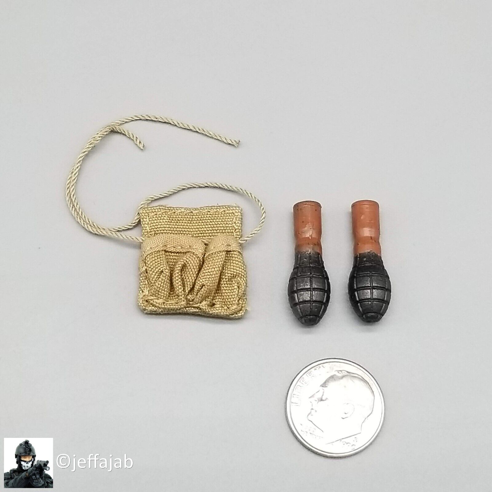 1:6 Ujindou Vietnam Female Viet Cong Guerilla Metal Grenades w/ Pouch 12" Figure