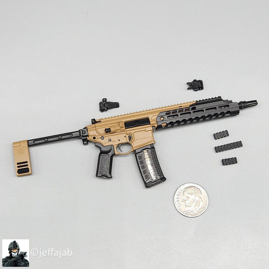 1:6 scale Easy & Simple MCX Carbine Pistol w/ Folding Stock for 12" Figures