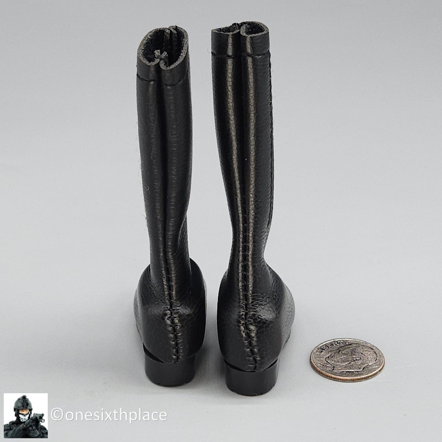 1:6 Triad Toys Boot Camp 2.0 Female Tall Black Boots (Peg Type) for 12" Figures