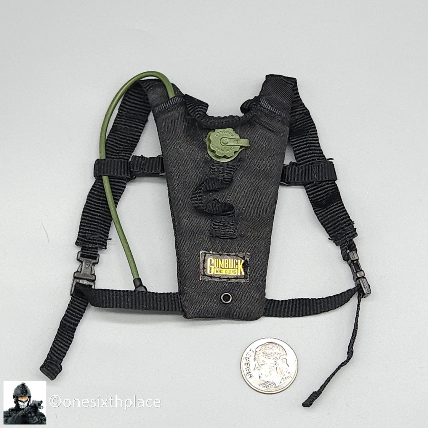 1:6 scale BBI Black Camelback Hydration Backpack for 12" Figures