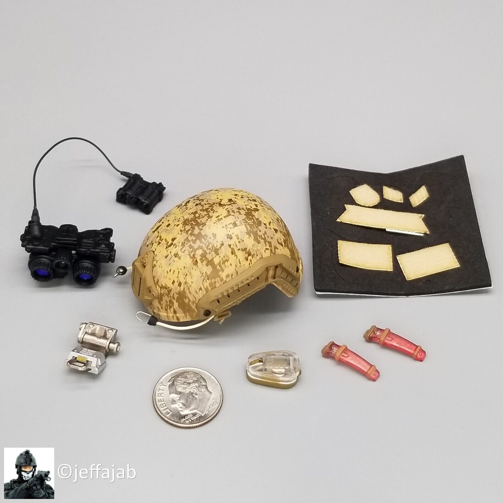 1:6 Easy & Simple Recce Element AOR1 Camo FAST Helmet w/ NVG Set for 12" Figures