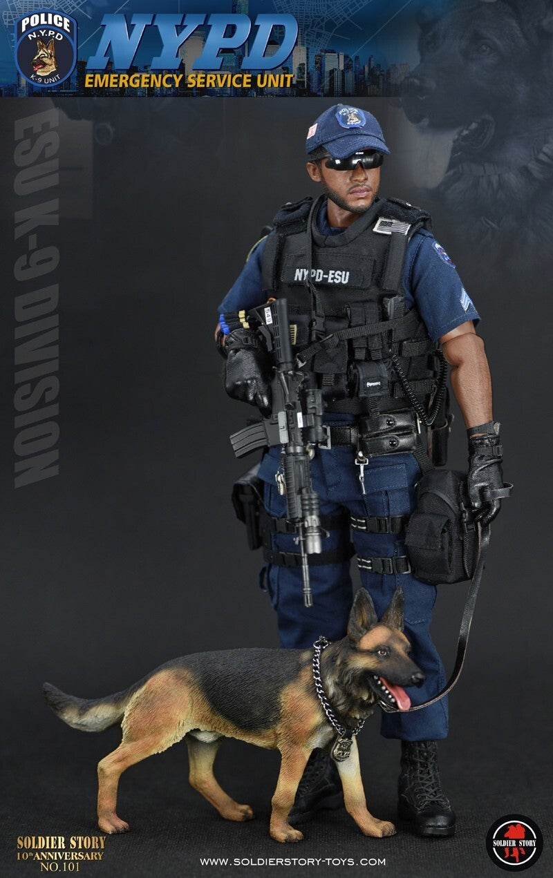 1:6 Soldier Story NYPD ESU K-9 Div S2.5 Black Male Body w/ Feet for 12" Figures