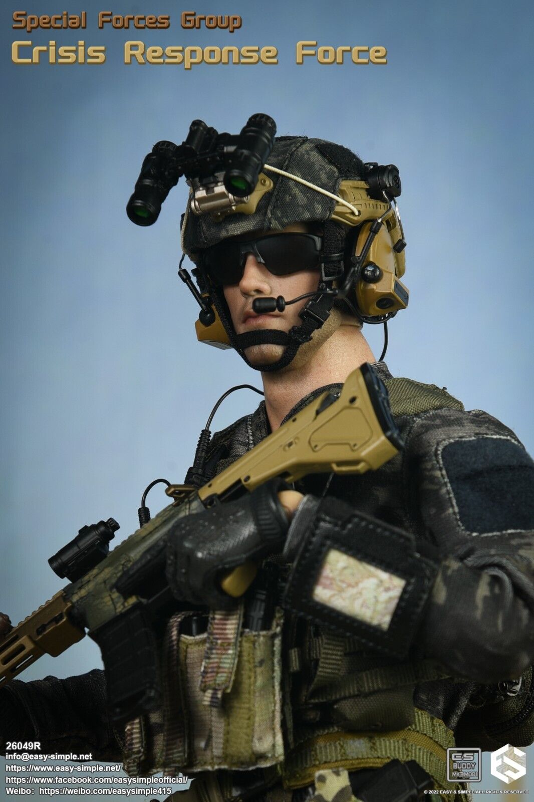 1:6 Easy & Simple Special Forces Group Crisis Response Force Map w/ Wrist Pouch