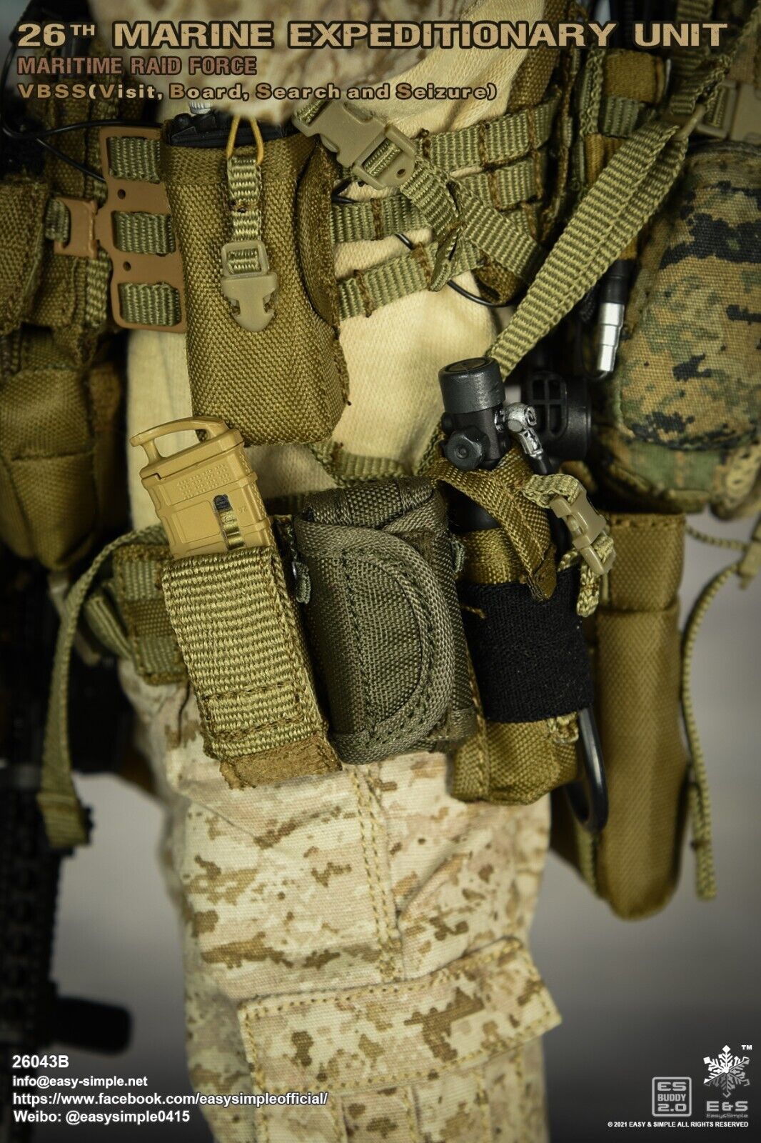 1:6 scale Easy & Simple USMC 26th MEU FSBE2 Flashbang Pouch for 12" Figures