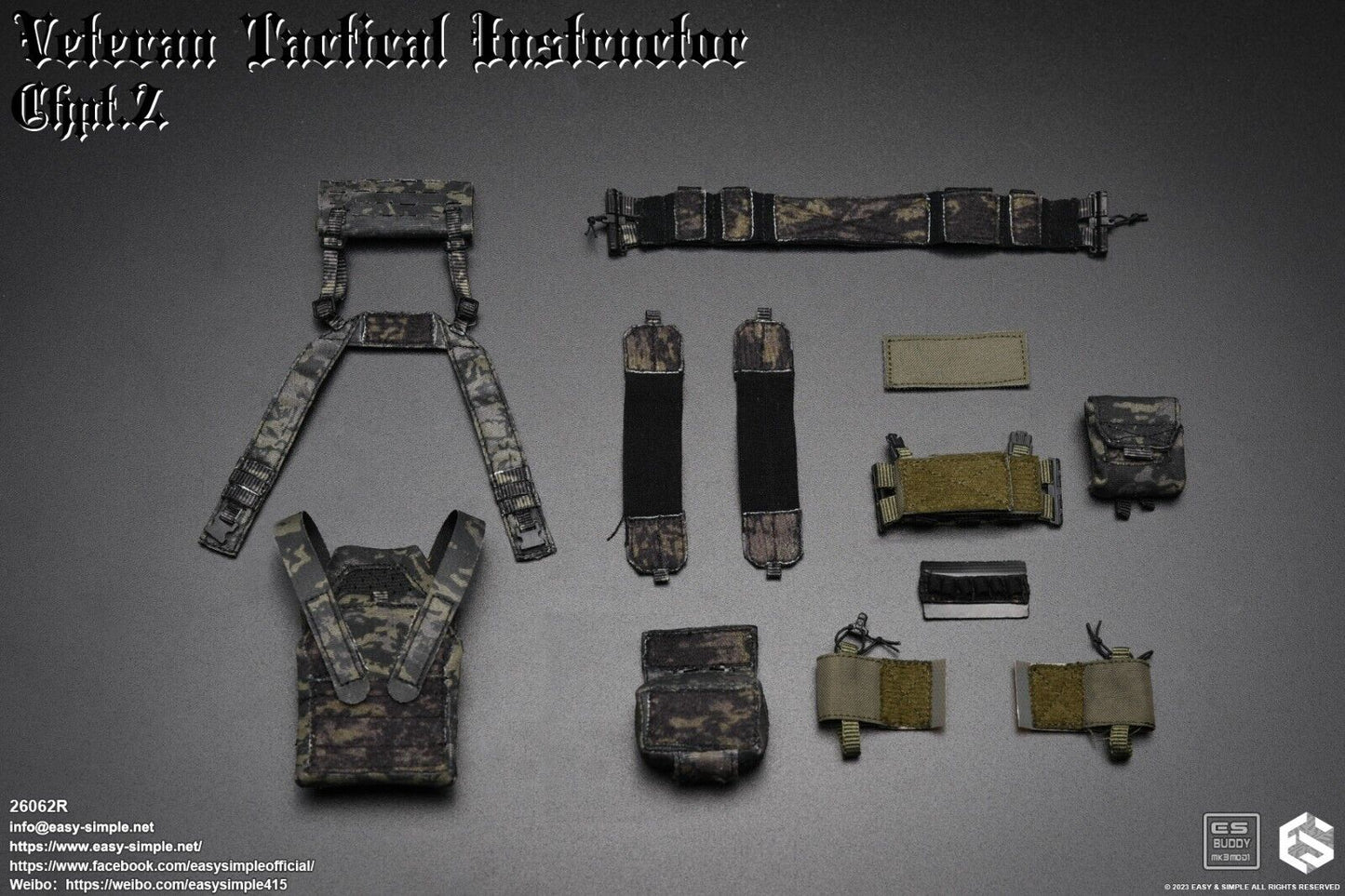 1:6 scale Easy & Simple Veteran Tactical Instructor Chapter II MCB Plate Carrier