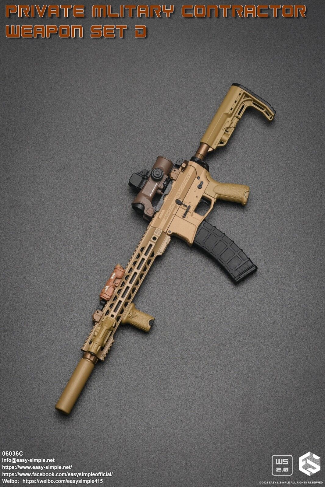 1:6 Easy & Simple Private Military Contractor Weapon Set D Ver. C for 12" Figure