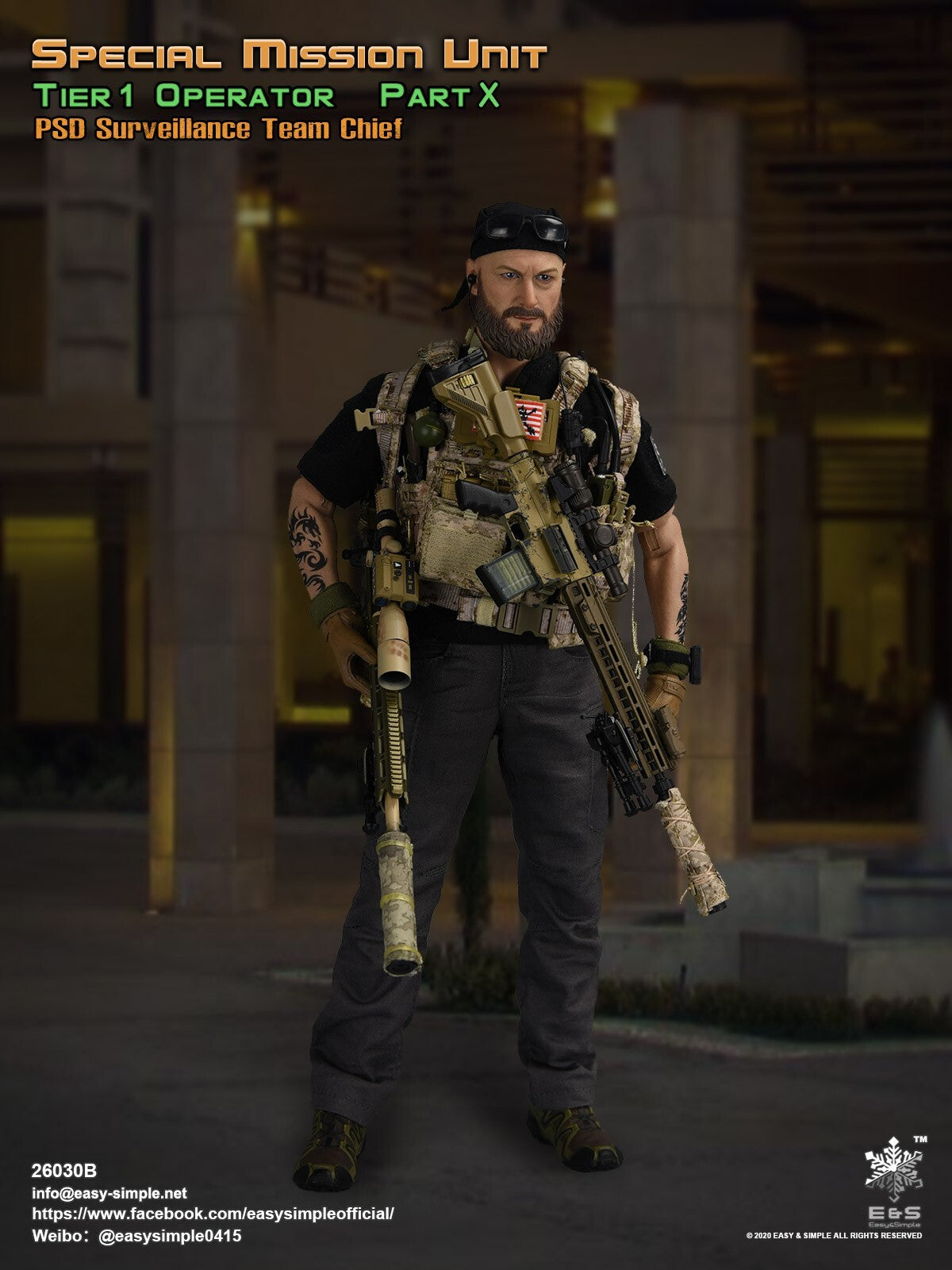 1:6 Easy & Simple Surveillance Team Chief AOR1 2670B Slim Medic Backpack w/ Belt