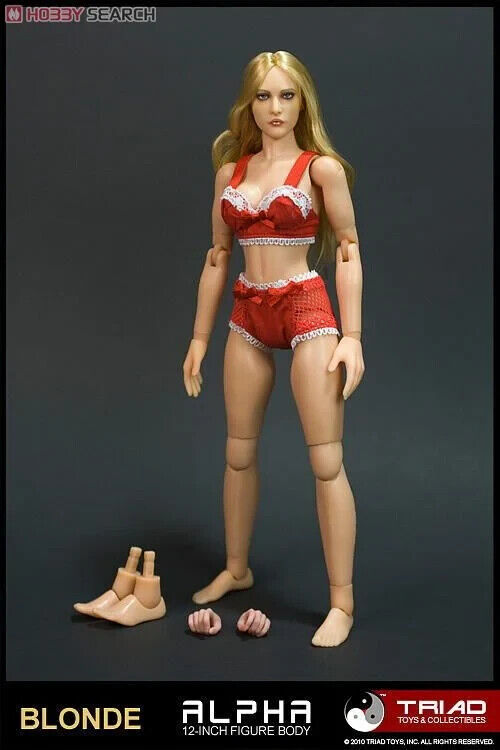 1:6 Triad Toys Caucasian Alpha Female Blond Hair Head Sculpt for 12" Figures