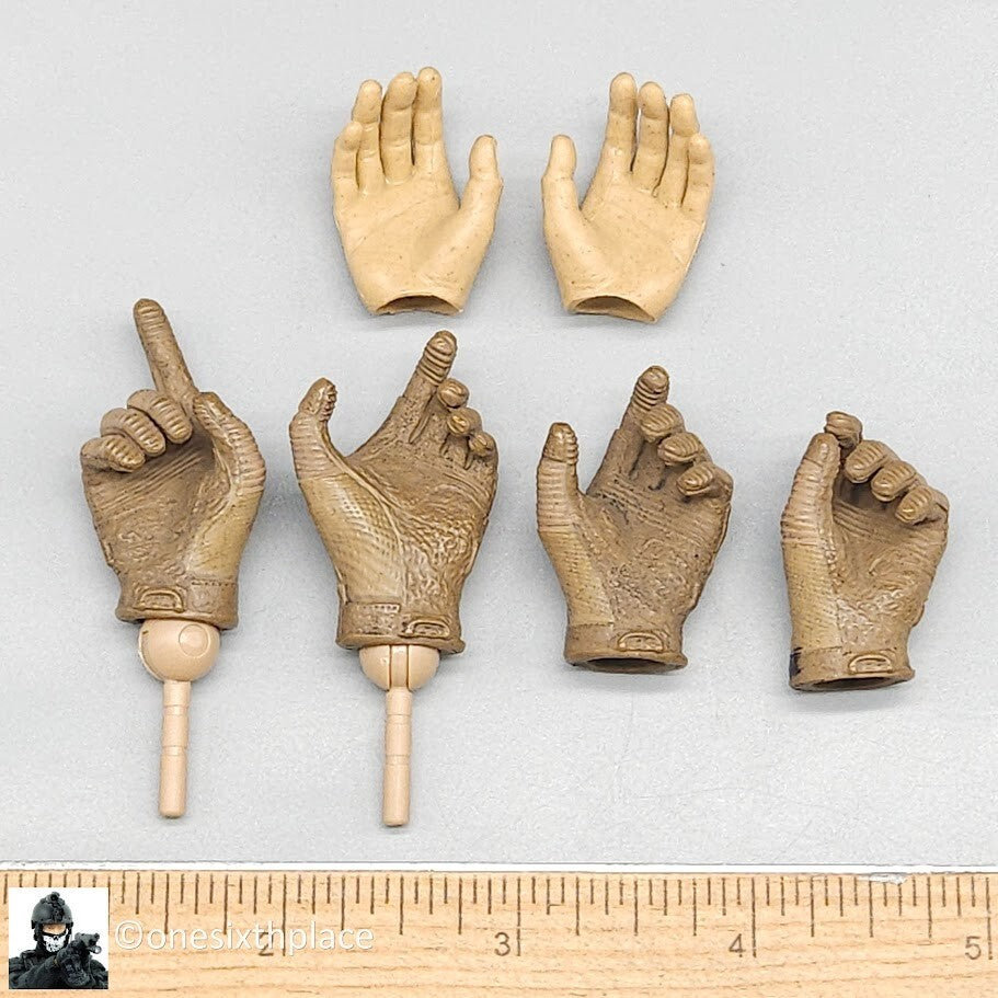 1:6 scale General's Armoury Bravo 0-6 Countdown Gloved Hands for 12" Figures