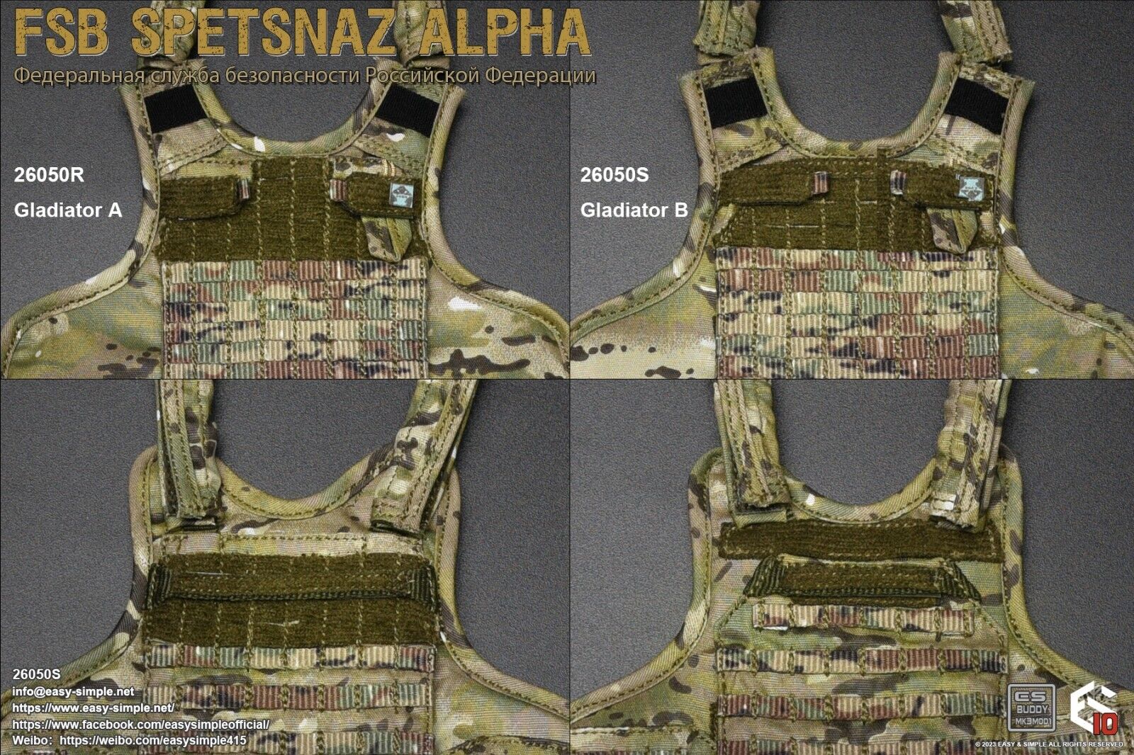 1:6 Easy & Simple Russian FSB Spetsnaz ALPHA Multicam Gladiator Plate Carrier