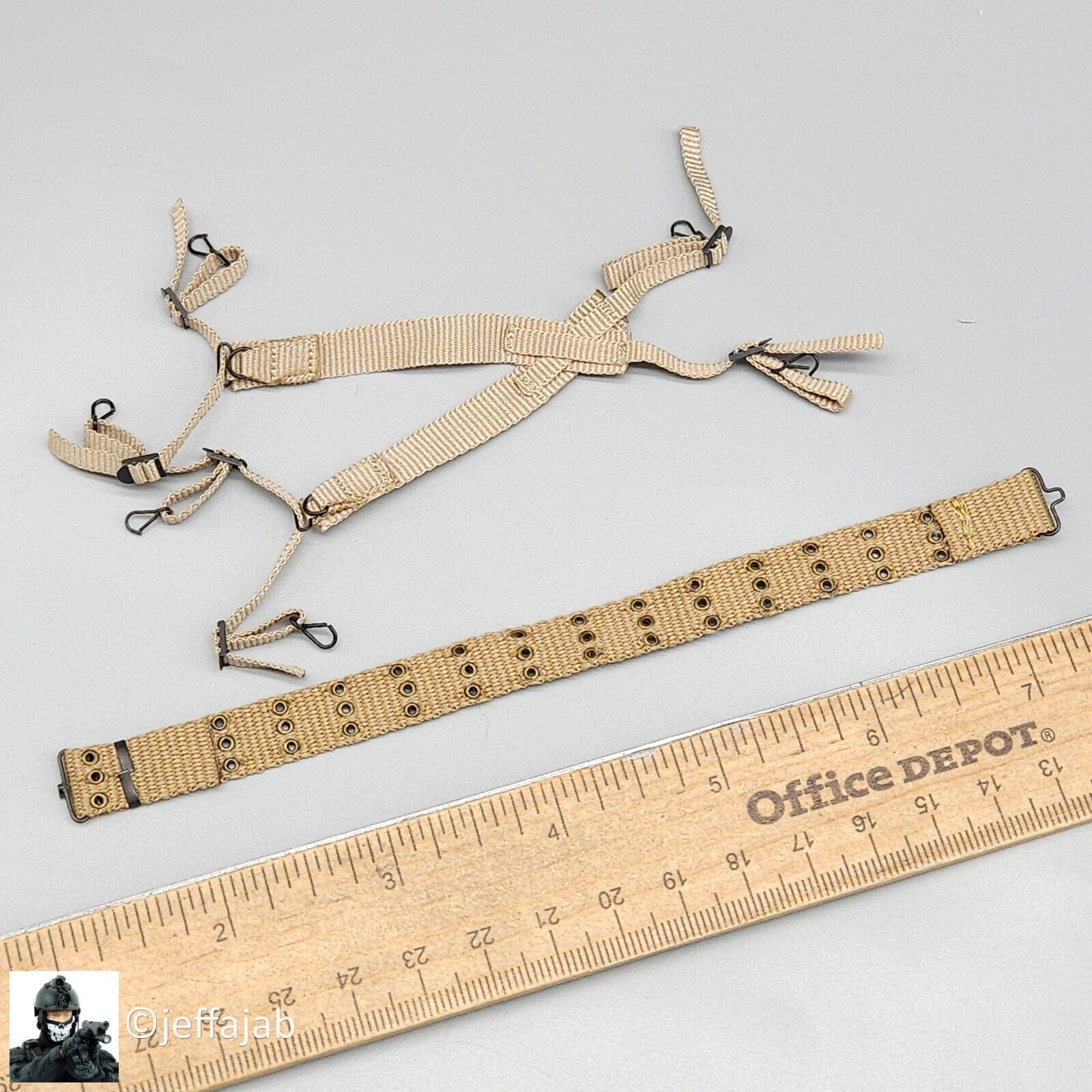 1:6 scale Soldier Story WWII US 101st Airborne Private M36 Belt w/ Suspenders