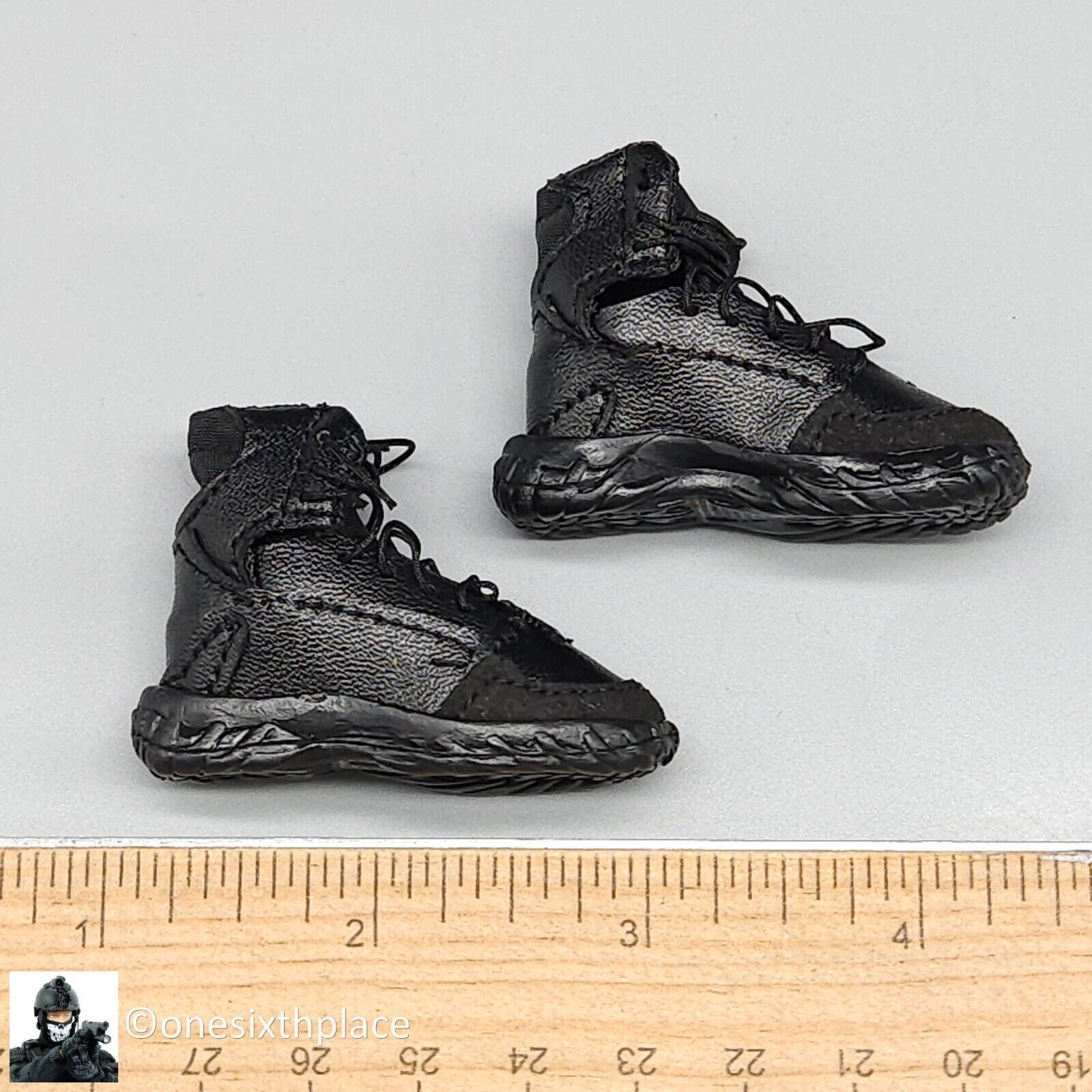 1:6 Mini Times Navy SEAL Special Force HALO Black Boots (Peg Type)