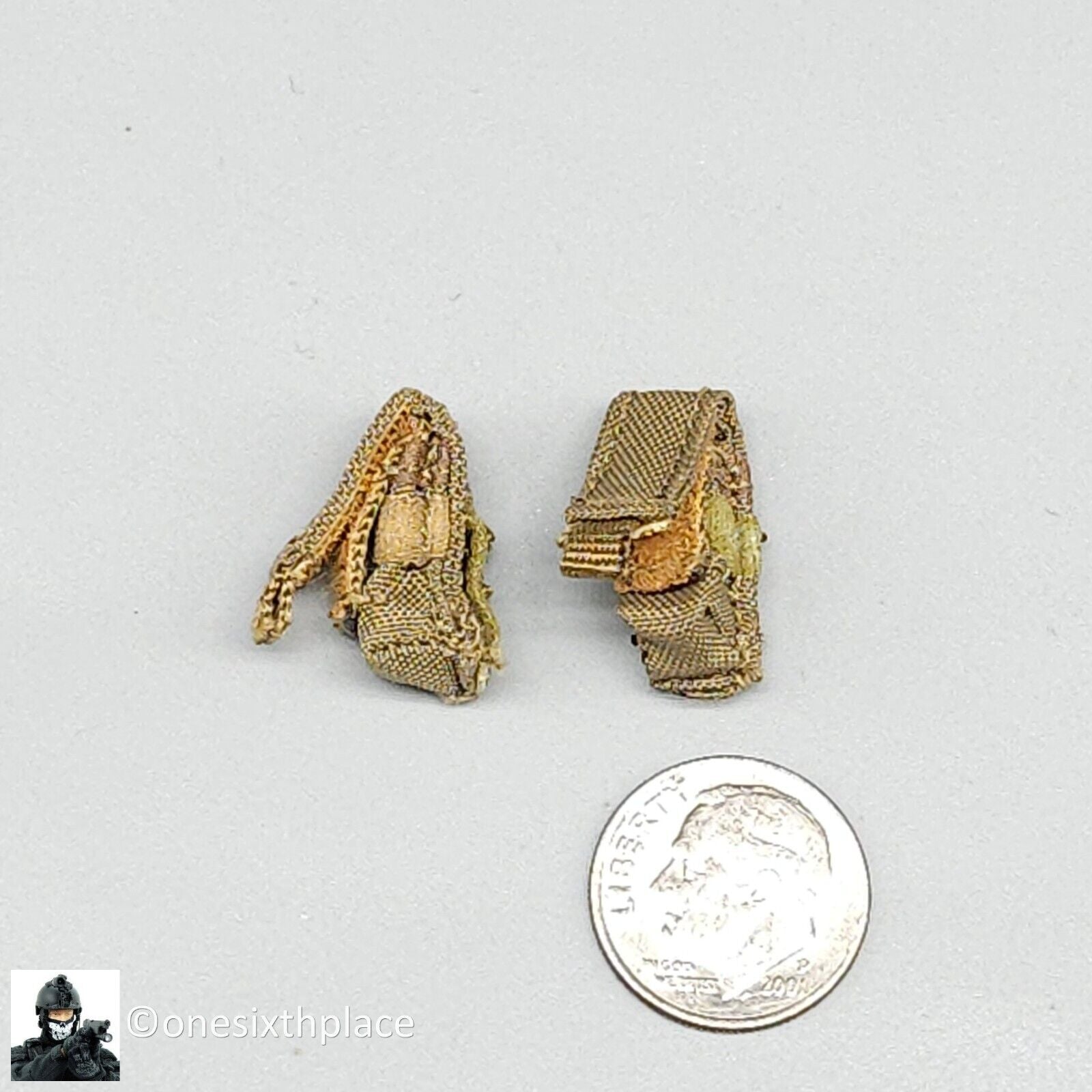 1:6 scale Darkzone Agent Tan Pistol Mag Belt Pouch (x2) for 12" Figures