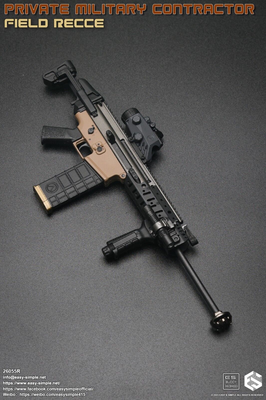 1:6 Easy & Simple PMC Field Recce SCAR H Rifle Set for 12" Figures