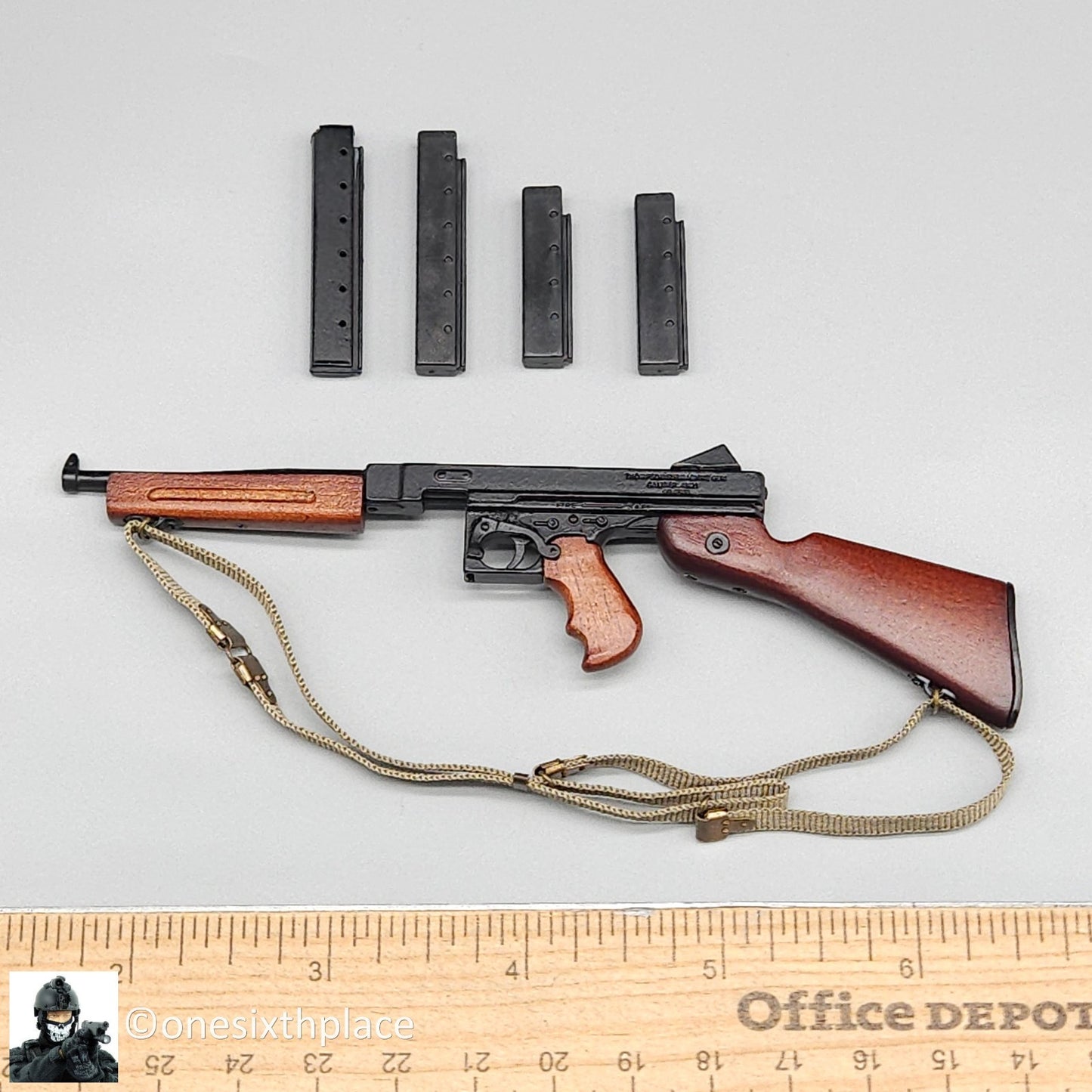 1:6 Facepool WWII USMC Snafu Thompson SMG (Wood & Metal) for 12" Figures
