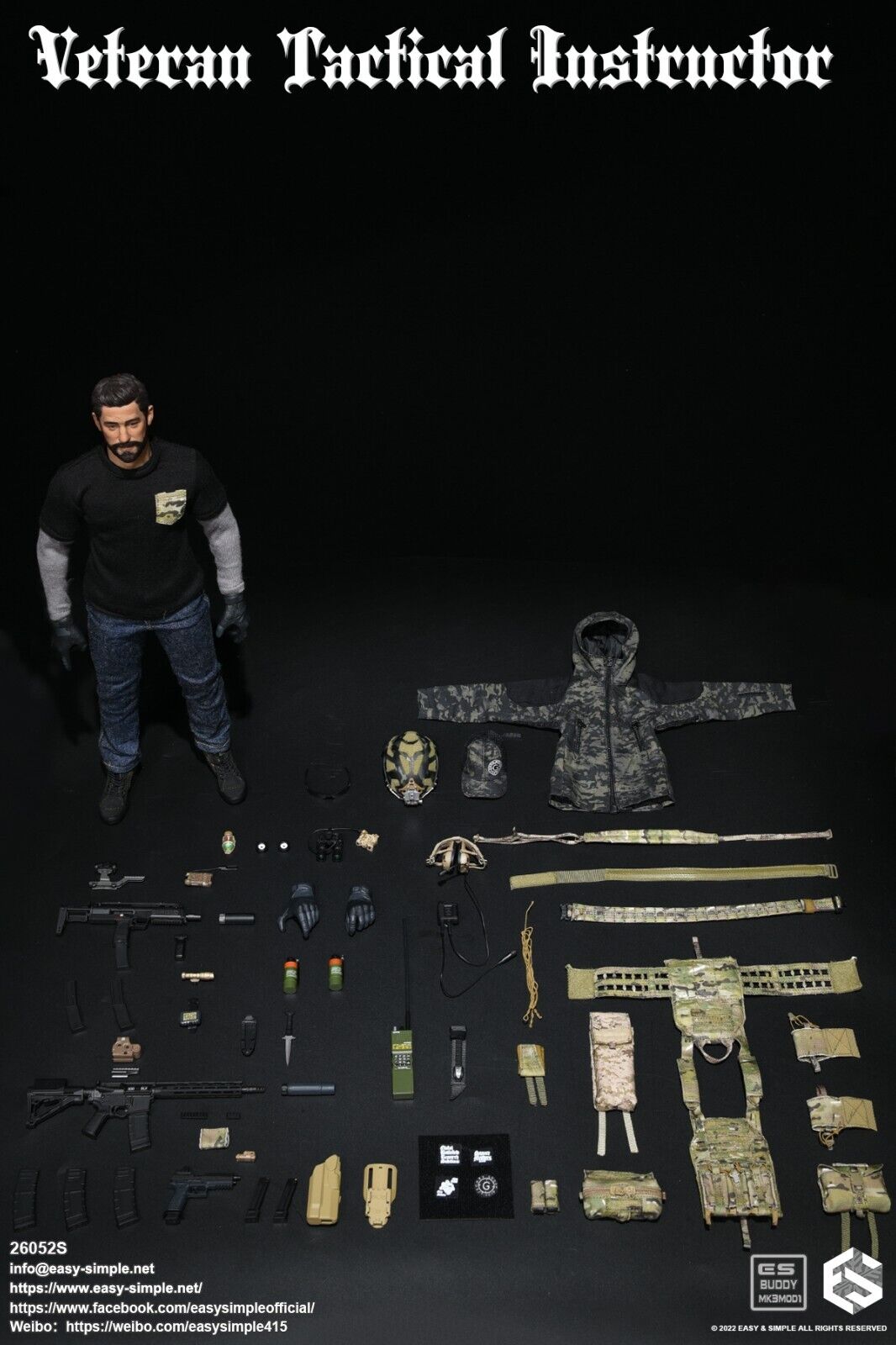 1:6 Easy & Simple Veteran Tactical Instructor MCB Baseball Cap for 12" Figures