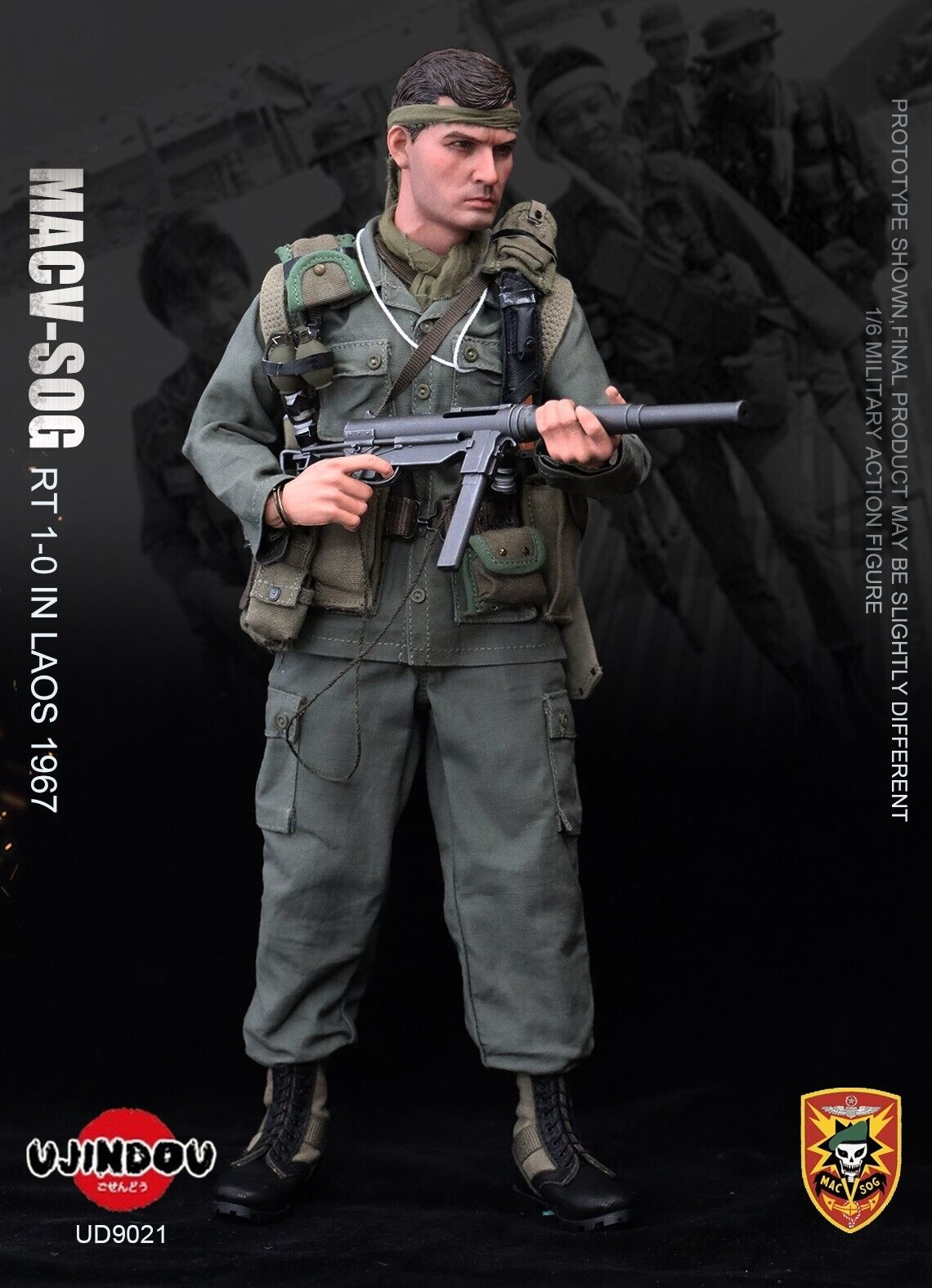 1:6 Ujindou Vietnam MACV-SOG Recon Team OD Green Uniform 12" Figures