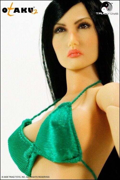 1:6 Triad Toys Otaku 1.2 Brunette Female Head Sculpt for 12" Figures