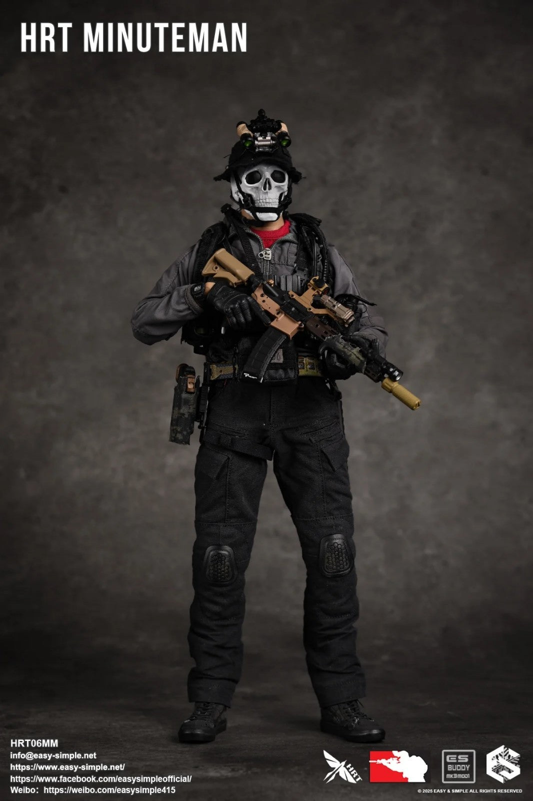 1:6 Easy & Simple HRT Minuteman ShotShow 2025 Skull Head w/ Display Mannequin