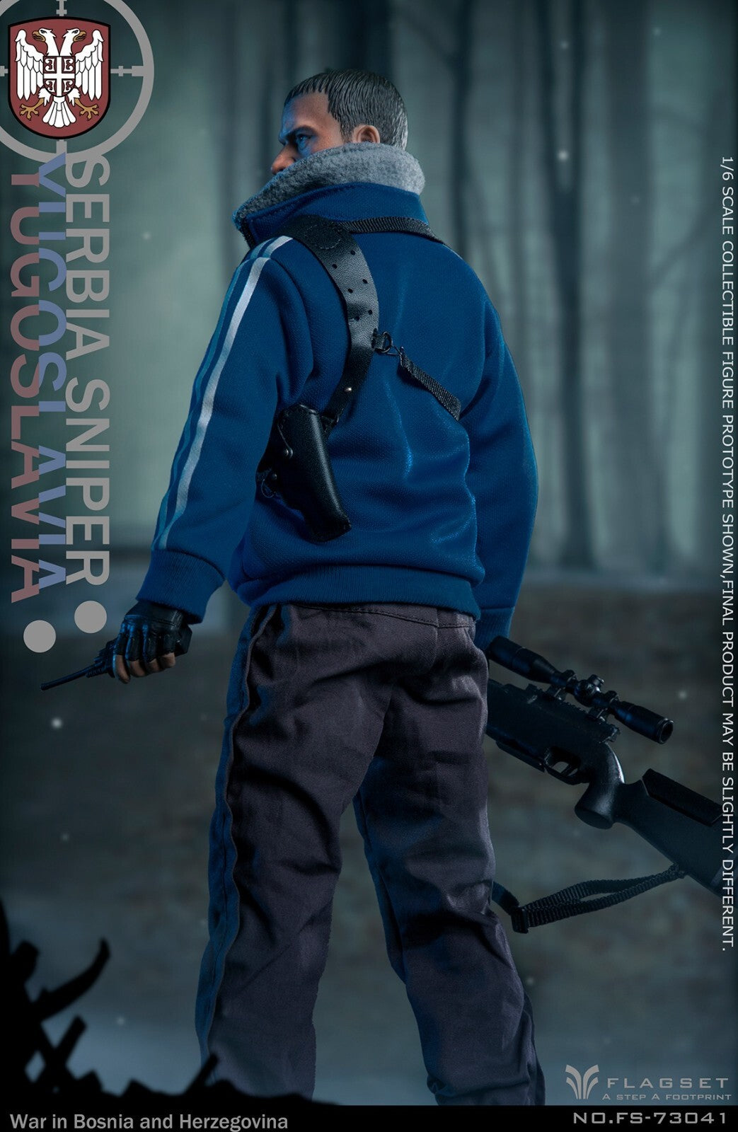 1:6 scale Flagset Serbia Sniper Pistol w/ Shoulder Holster for 12" Figures