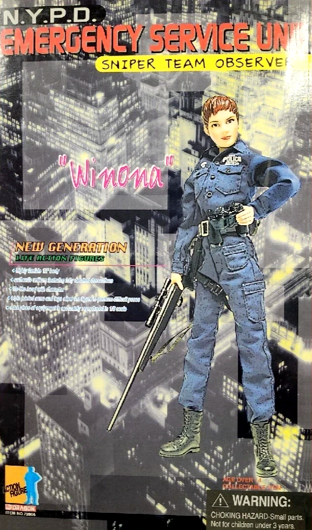 1:6 scale Dragon NYPD ESU Female Sniper Winona Black Cap Hat for 12" Figures