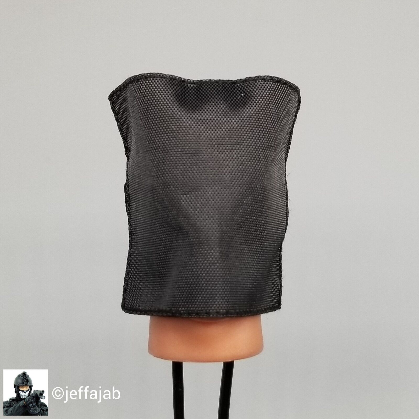 1:6 Easy & Simple SAD Low Profile Casual Black Captive Mask Hood 12" GI Joe PMC