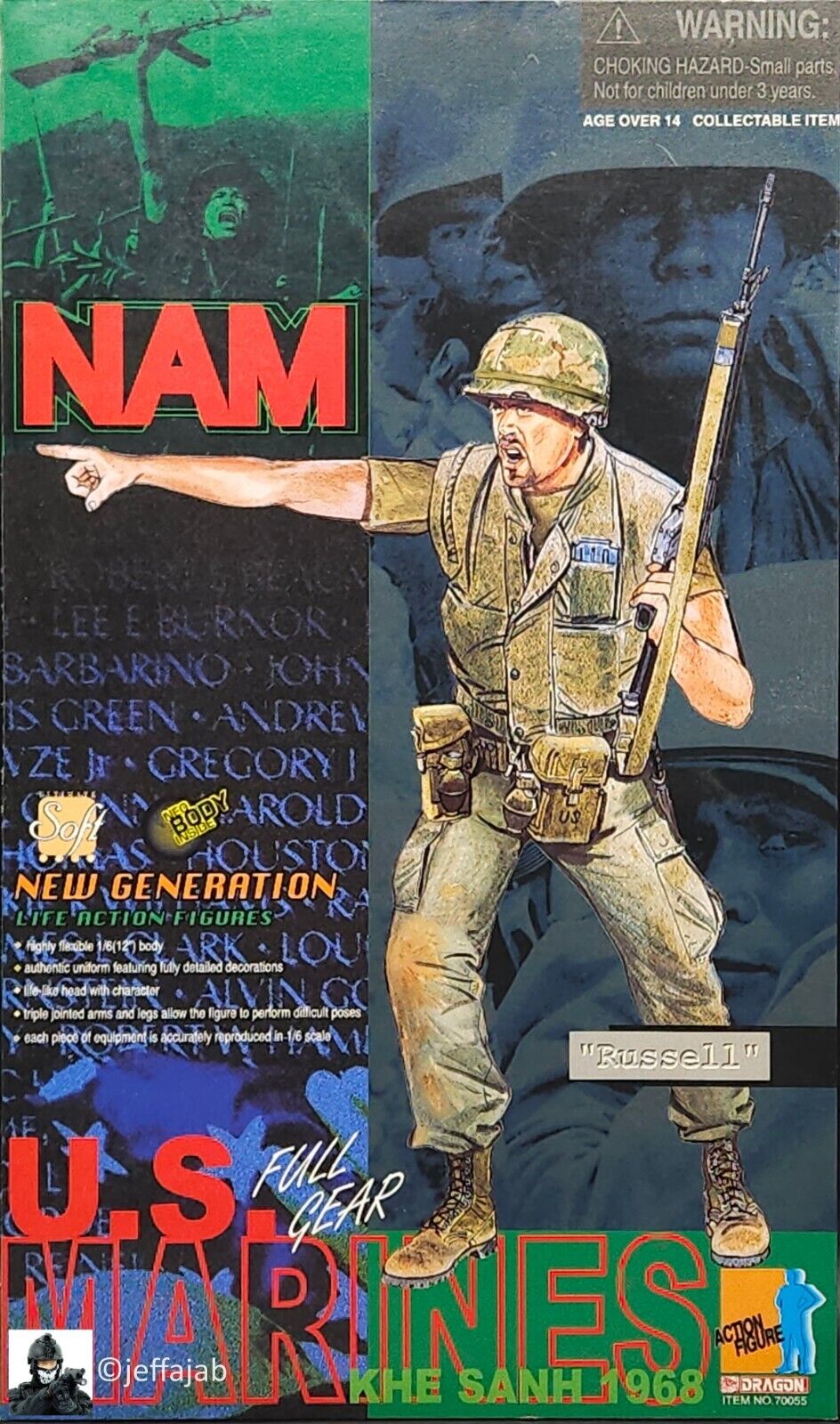 1:6 scale Dragon Vietnam USMC Russell M16 Rifle for 12" Figures