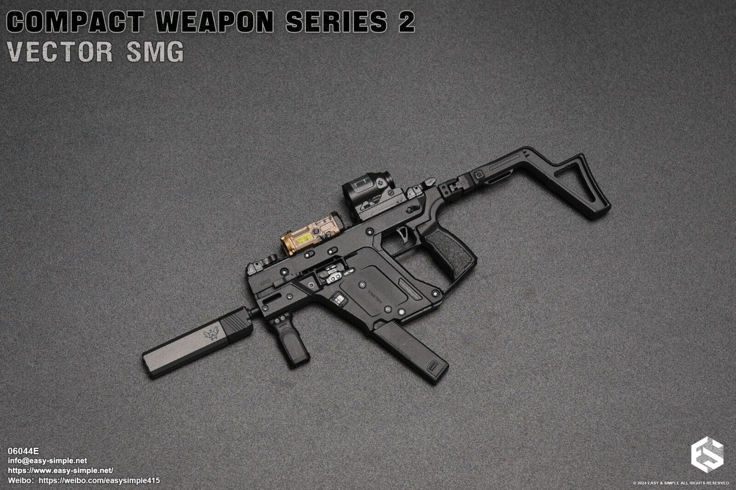 1:6 scale Easy & Simple Compact Weapons Series 2 Vector SMG Set E for 12" Figure