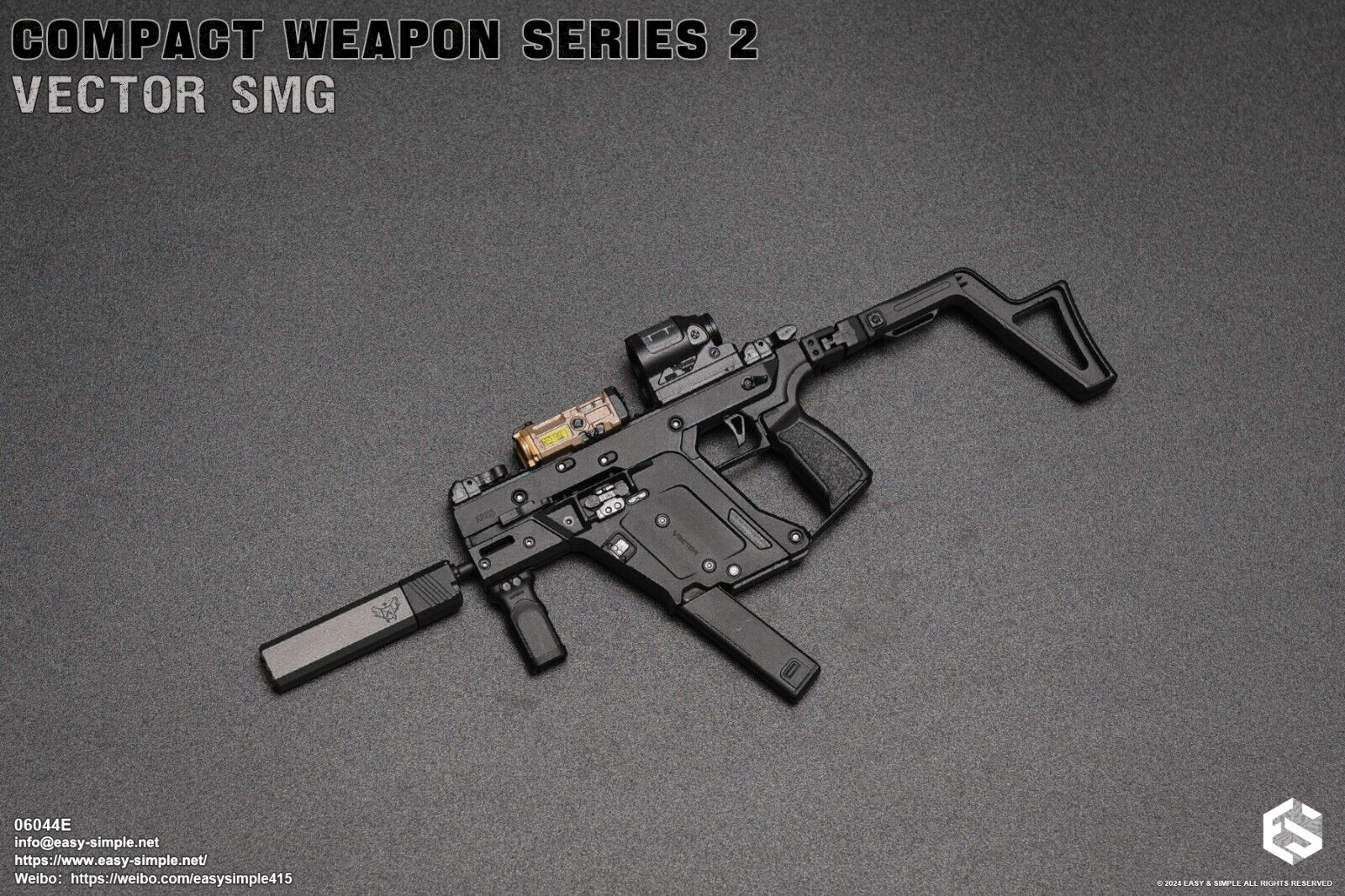 1:6 scale Easy & Simple Compact Weapons Series 2 Vector SMG Set E for 12" Figure