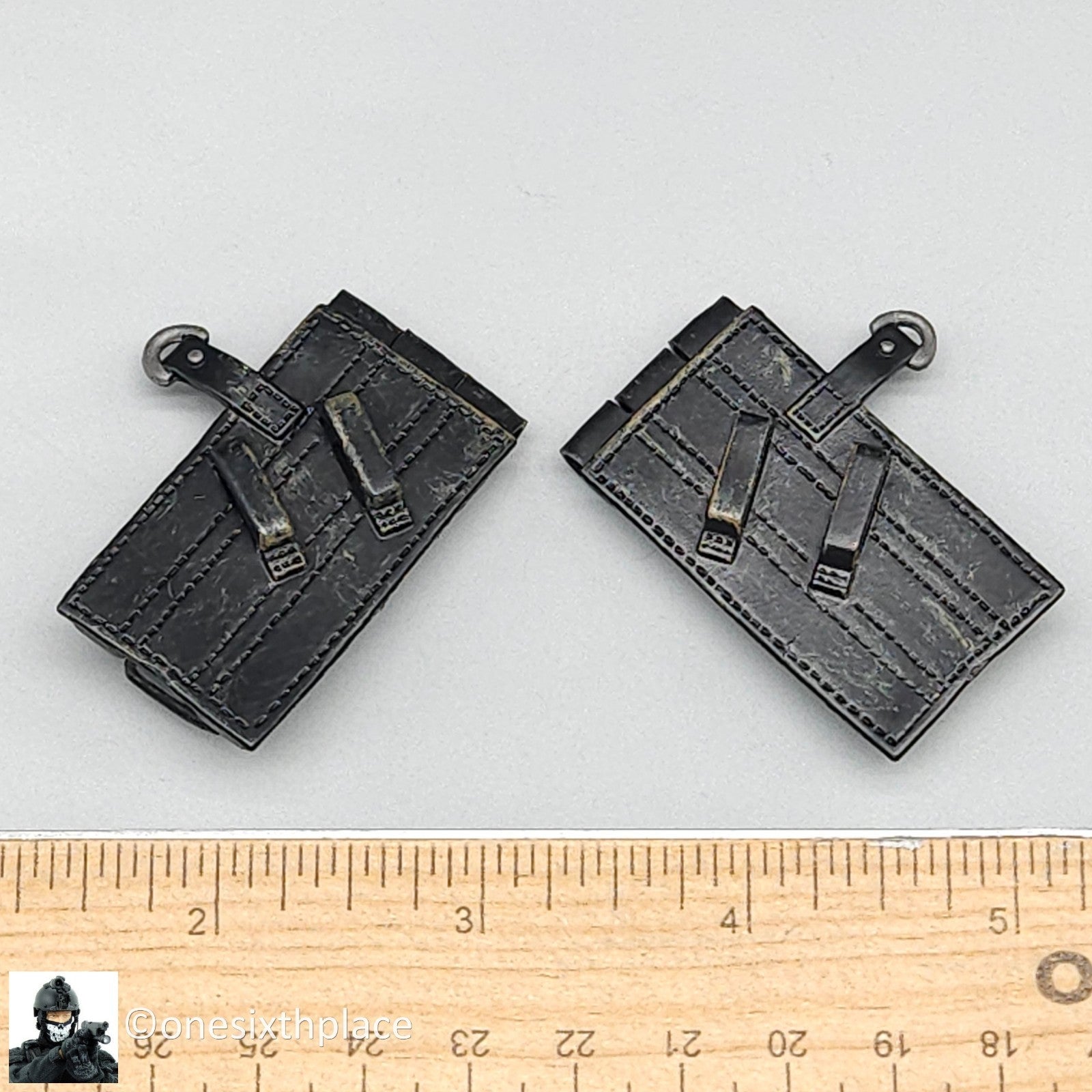 1:6 Dragon WWII German Early War Black MP40 Ammo Pouches 12" Figs Stormtrooper