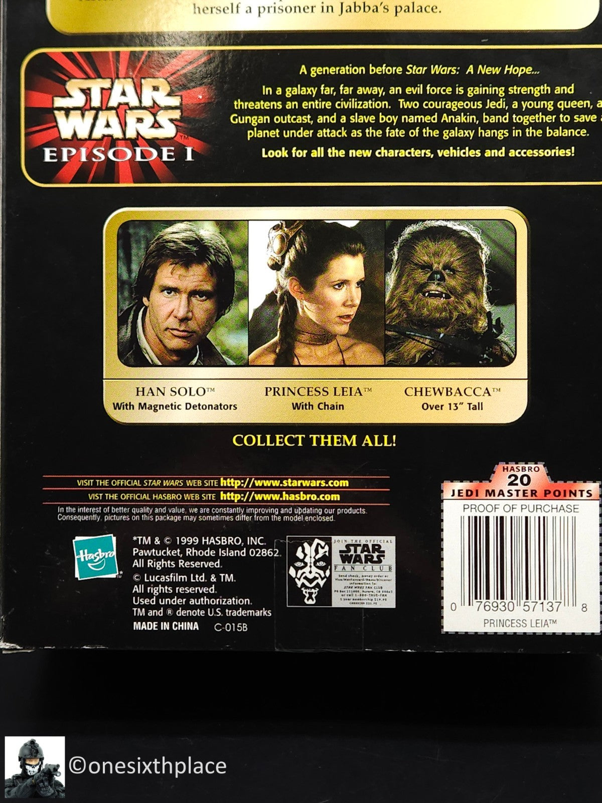 12" Hasbro Star Wars Princess Leia with Chain Power of the Force 1999 Female