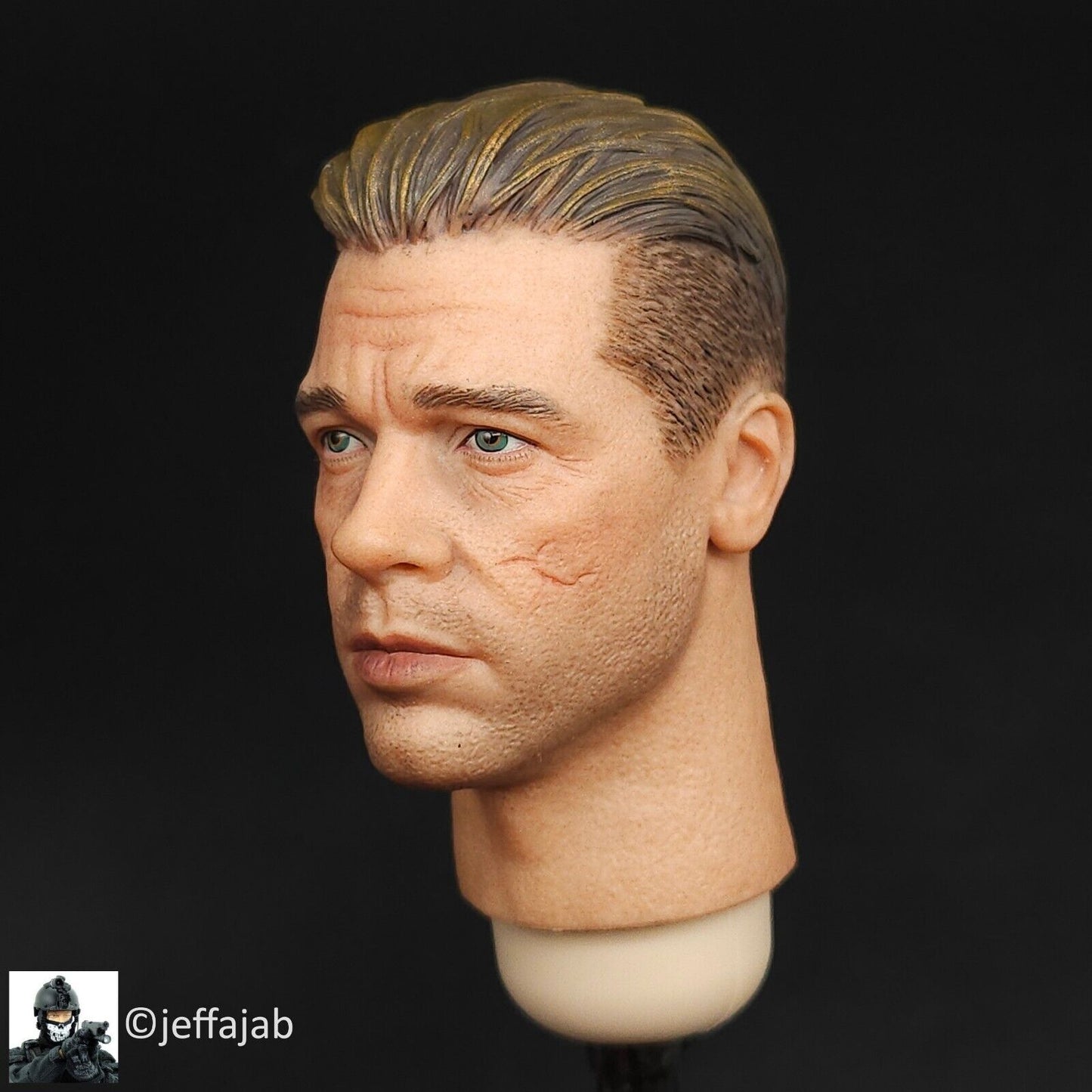 1:6 Facepool WWII 2nd Armored Div Tank Commander SSG Wardaddy Male Head Sculpt A