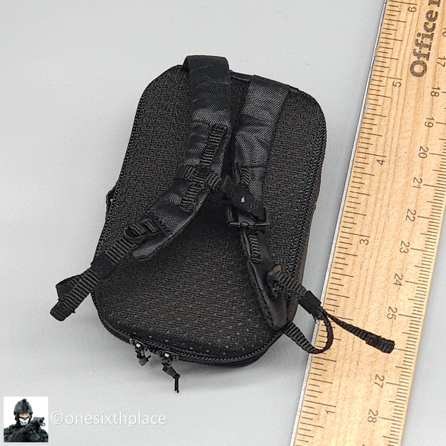 1:6 scale Easy & Simple Coalition Forces Black Backpack for 12" Figure 26065SC