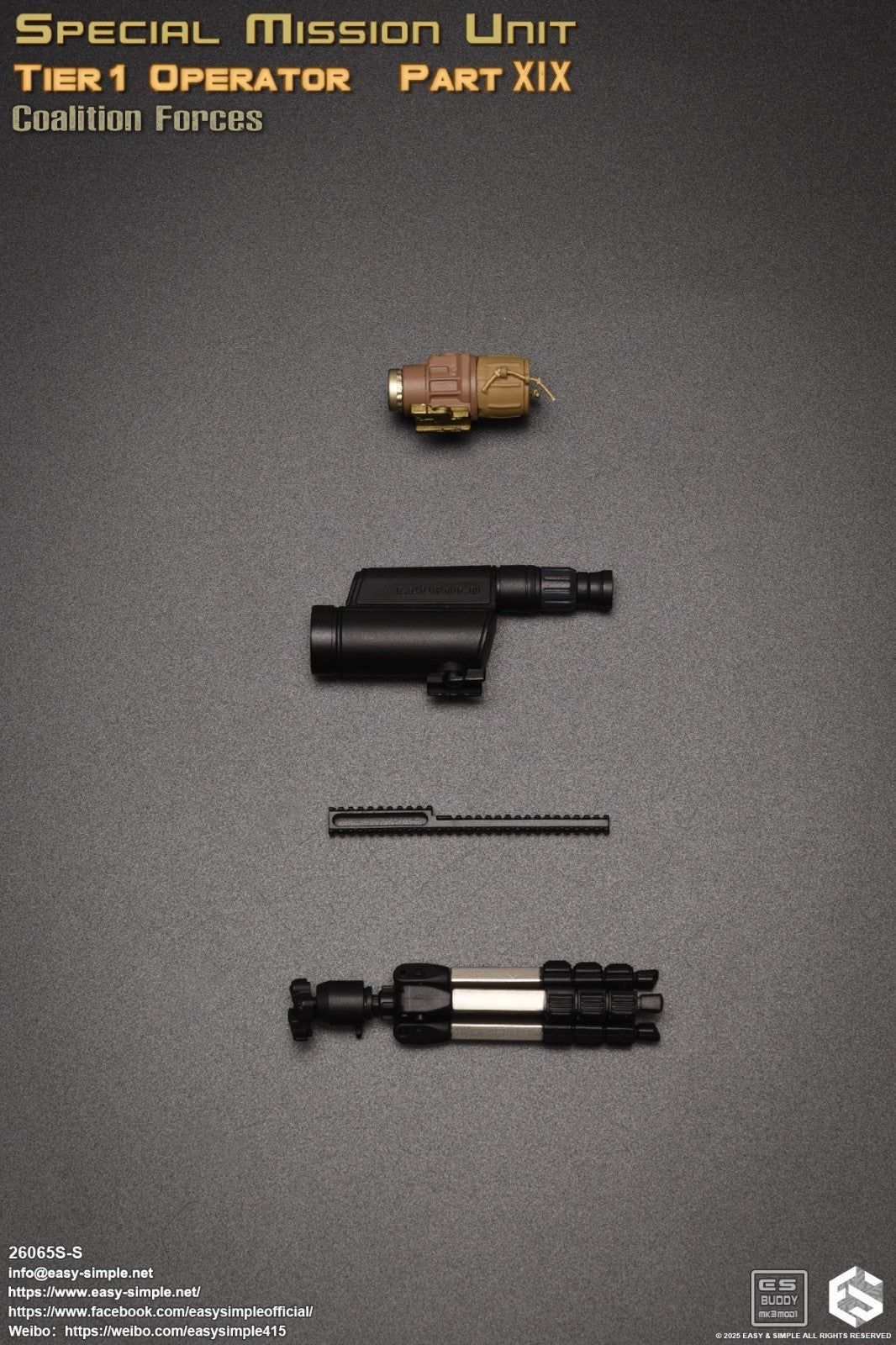 1:6 scale Easy & Simple Coalition Forces SAS Sniper Tripod w/ Rail Adaptor