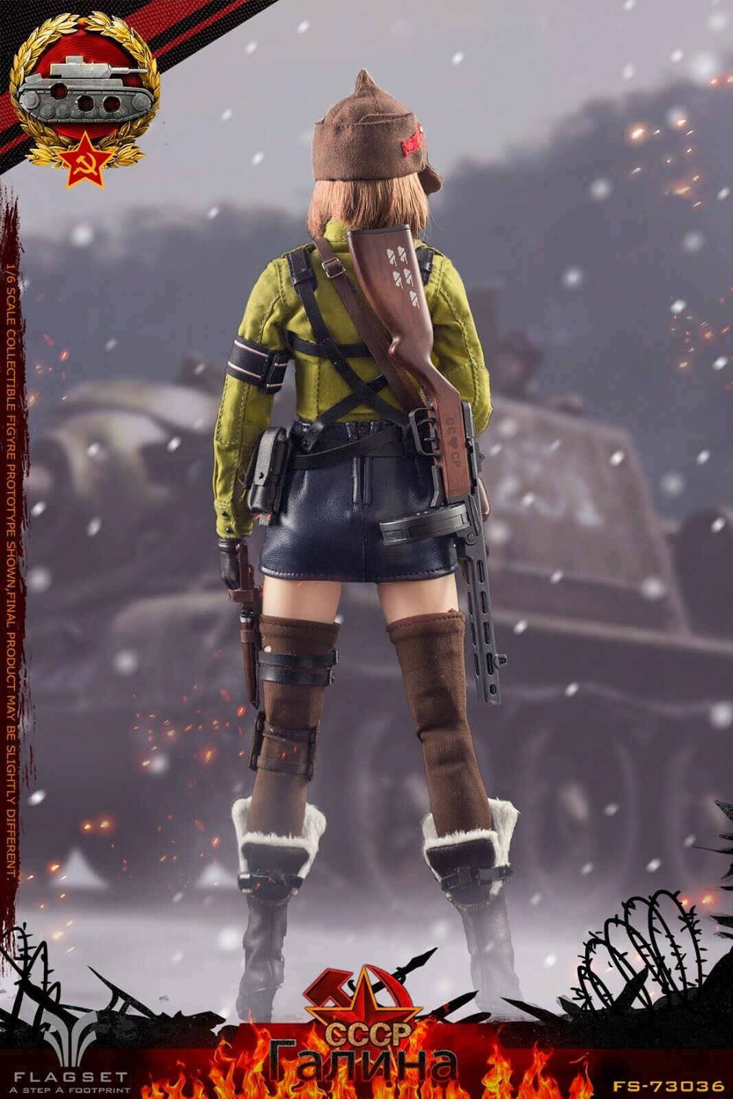 1:6 Flagset Female Red Alert Soviet Tank Lt Galina Brown Stockings 12" Figures