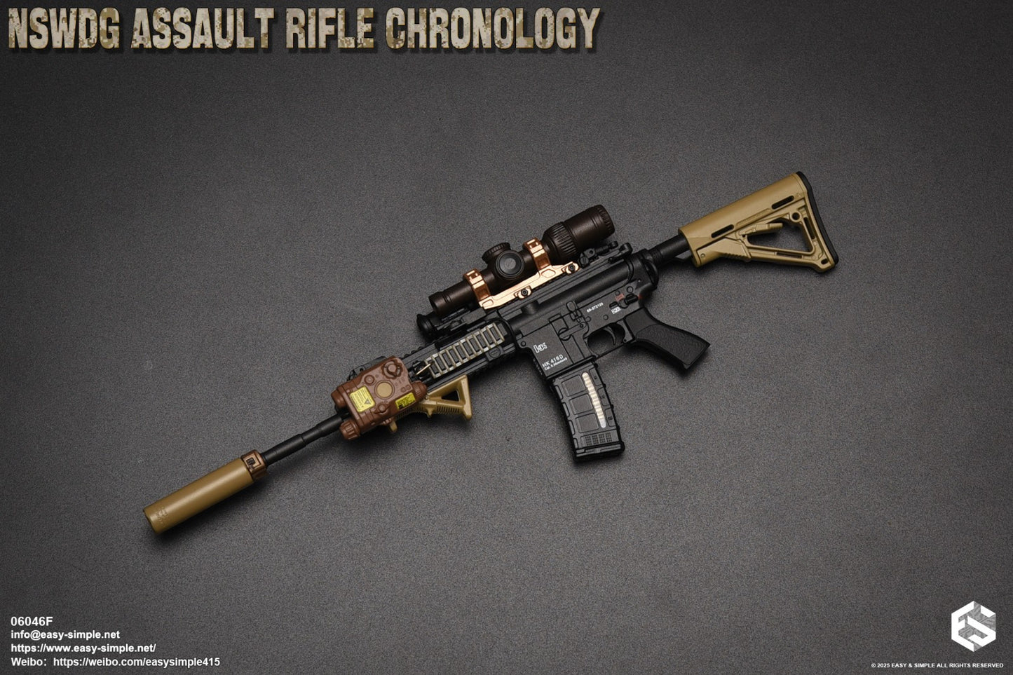1:6 Easy & Simple NSWDG Assault Rifle Chronology Set F for 12" Figures 06046F