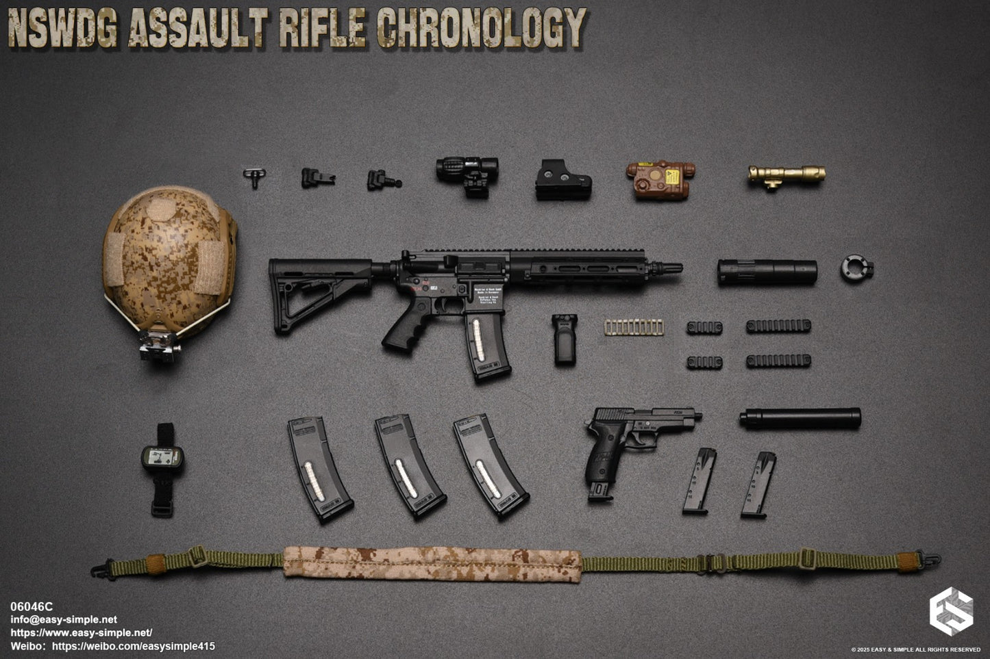 1:6 Easy & Simple NSWDG Assault Rifle Chronology Set C for 12" Figures 06046C