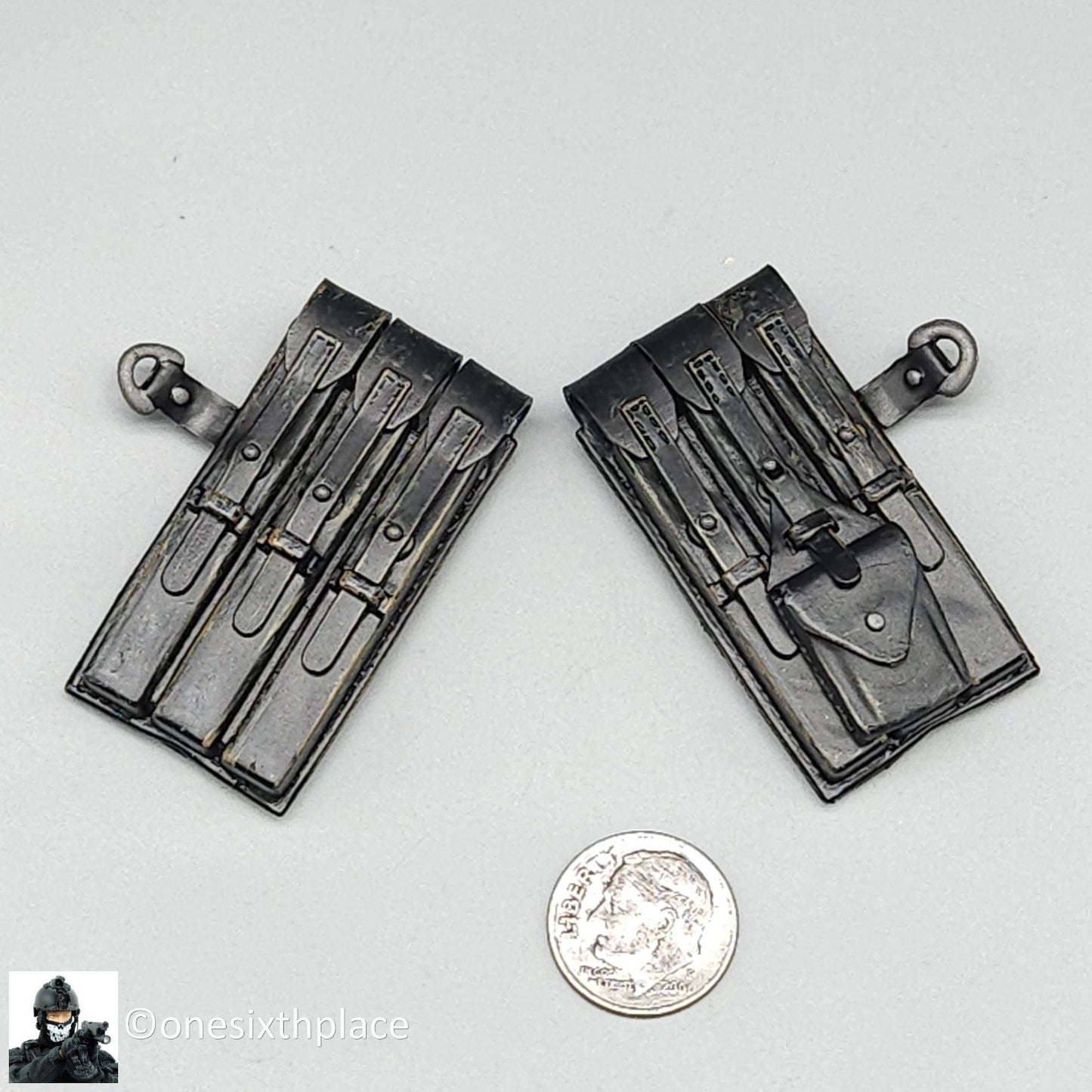 1:6 Dragon WWII German Early War Black MP40 Ammo Pouches 12" Figs Stormtrooper