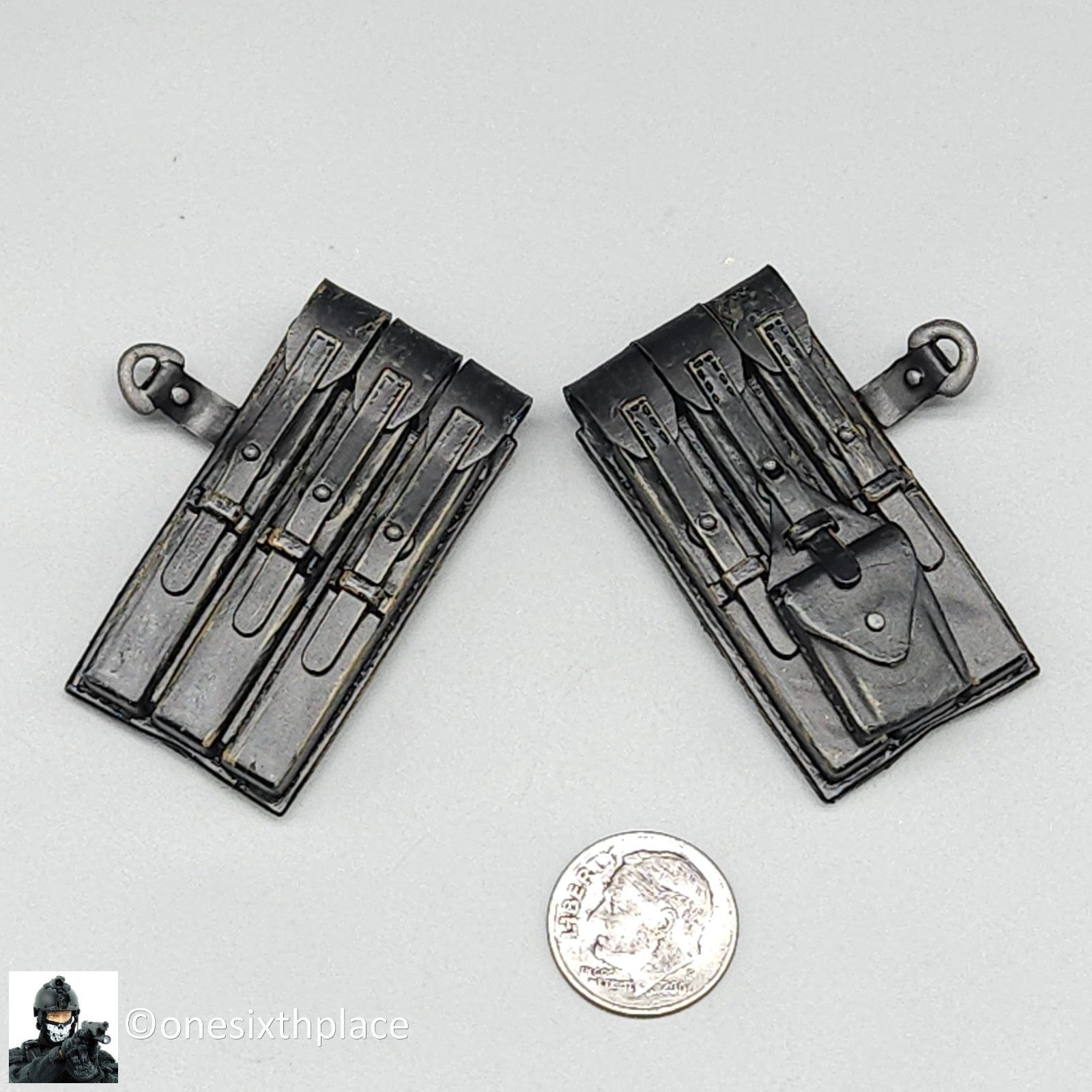 1:6 Dragon WWII German Early War Black MP40 Ammo Pouches 12" Figs Stormtrooper