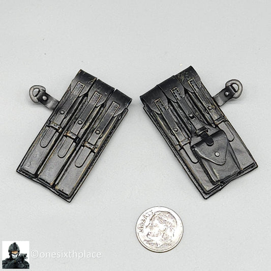 1:6 Dragon WWII German Early War Black MP40 Ammo Pouches 12" Figs Stormtrooper