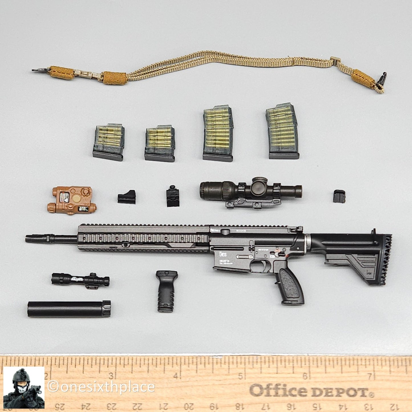 1:6 scale Easy & Simple Coalition Forces SAS HK417 Rifle for 12" Figures