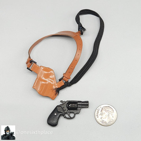 1:6 scale BBI Metal .38 Snub Revolver Pistol w/ Shoulder Holster for 12" Figures