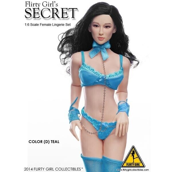 1:6 Flirty Girl Secret Female Blue Turquoise Lingerie Set for 12" Figures