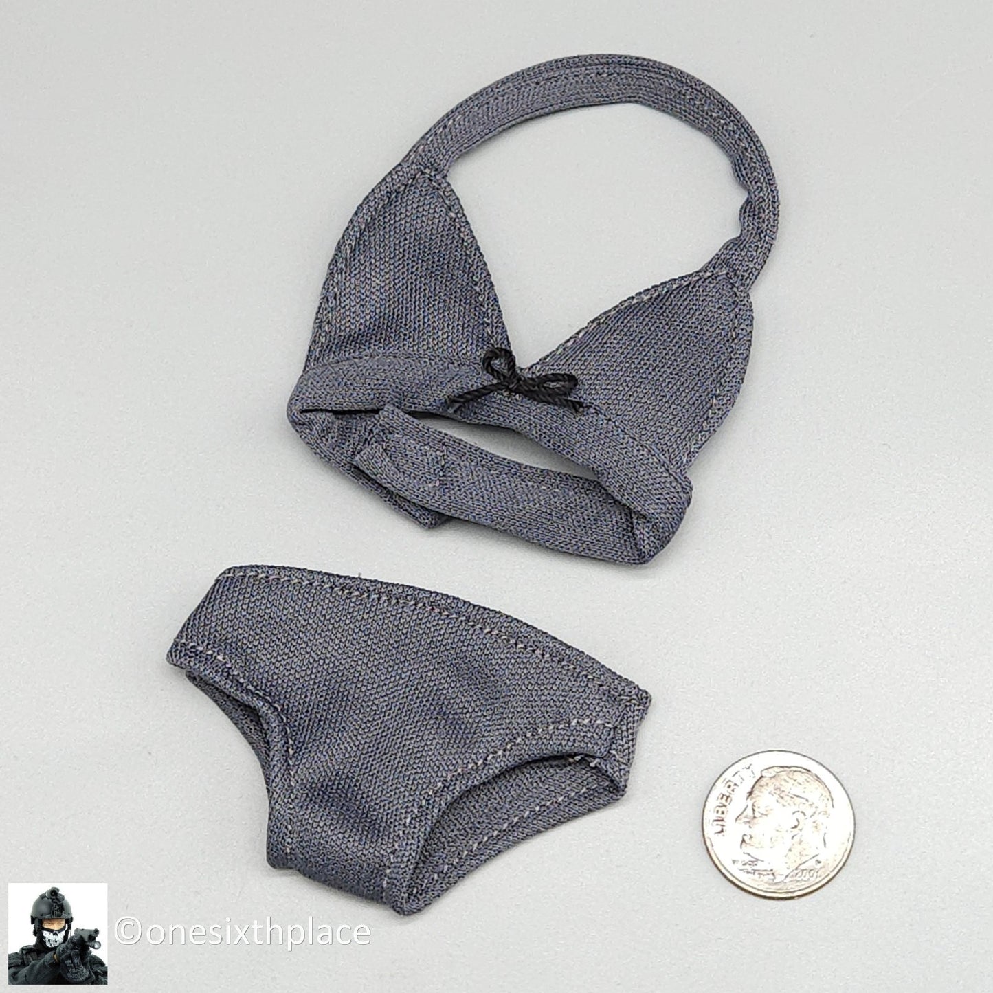 1:6 Triad Toys Sunkini Female Gray Bikini Set for 12" Figures