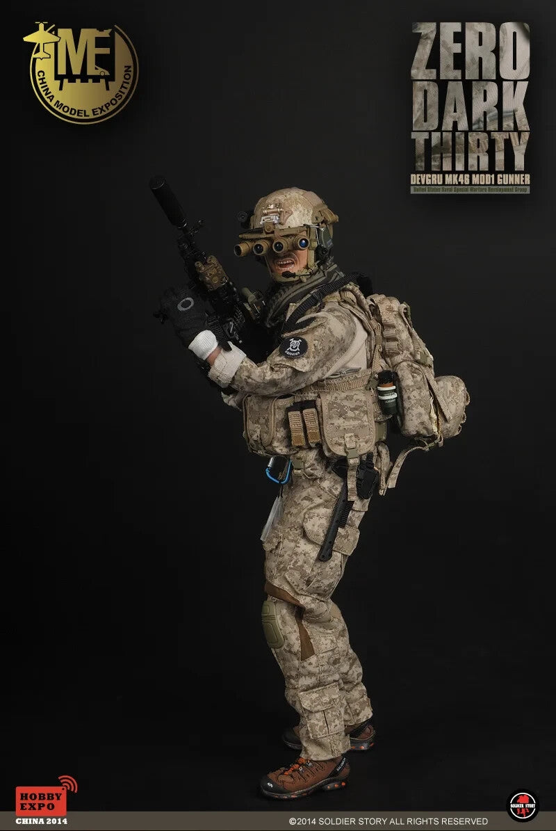 1:6 Soldier Story Zero Dark Thirty MK46Mod1 Gunner Male Head Sculpt 12" Figures