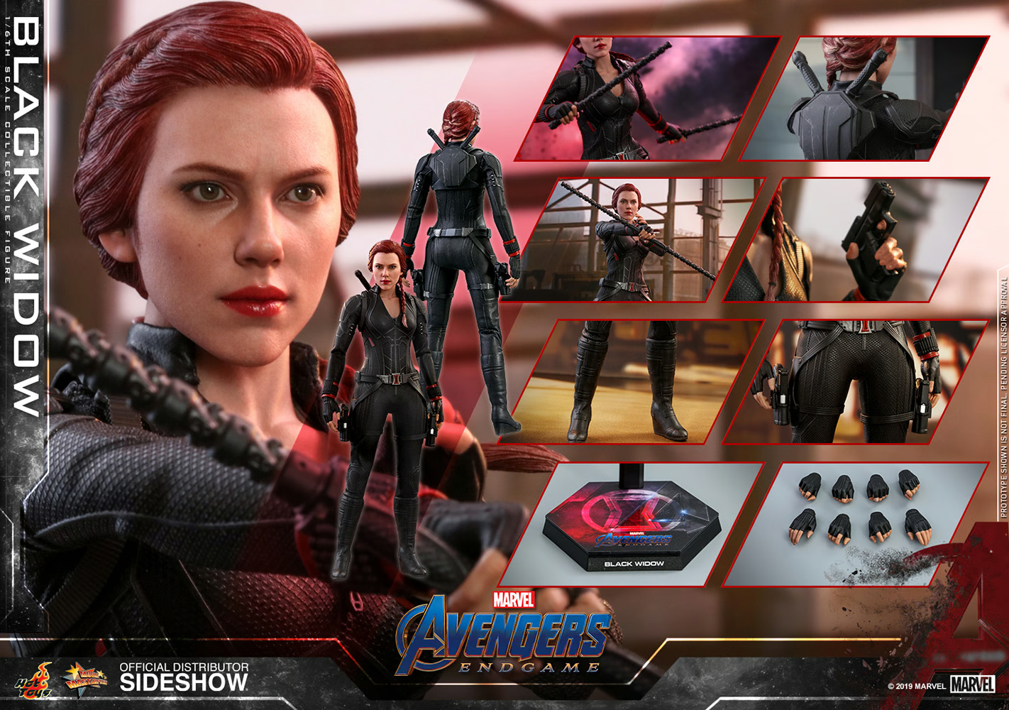 1:6 scale Hot Toys Avengers Endgame Black Widow Display Stand for 12" Figures